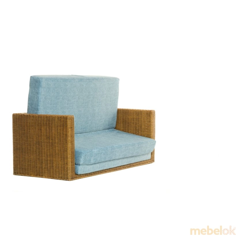 диван з виглядом в обстановці (Диван-ліжко Уго з блакитним матрацом)
