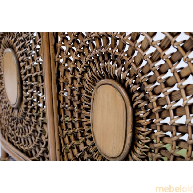 диван из ротанга с видом в обстановке (Софа Ацтека светло-коричневый)