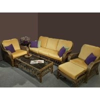 Комплект Феофания-2 (диван, 2 кресла, столик и пуф) ореховый