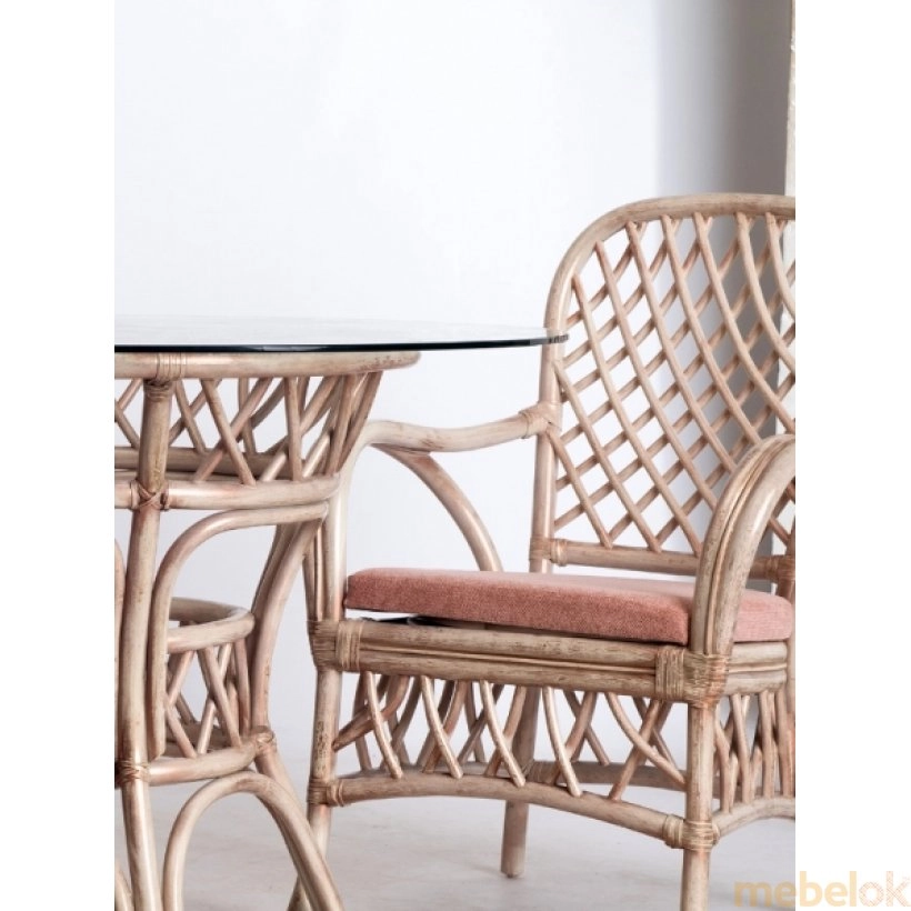 Комплект стол 2 стула и 2 кресла Феофания Классик античный белый от фабрики Cruzo (Крузо)