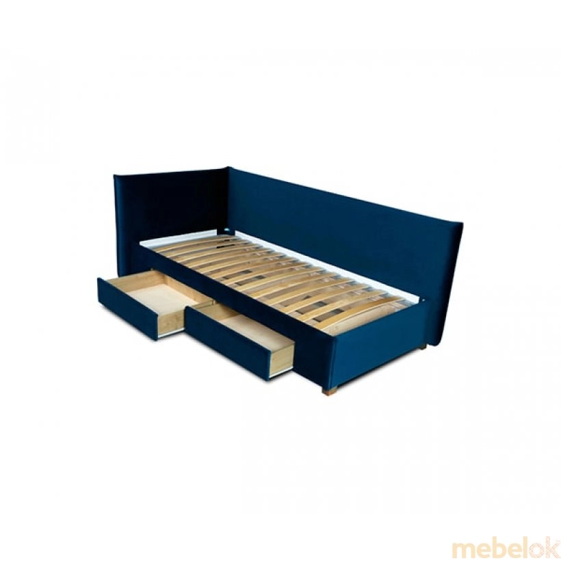ліжко з виглядом в обстановці (Ліжко Дрім кутова 90x200 з ящиками)