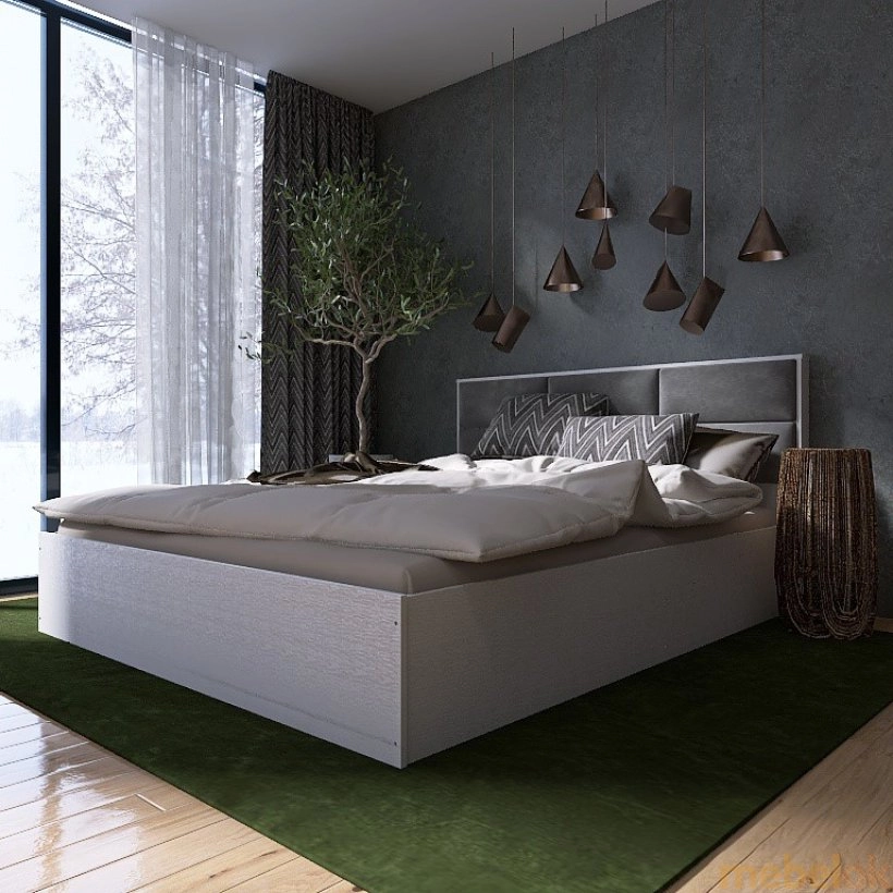 ліжко з виглядом в обстановці (Ліжко КЛ 1600 Лайт 160х200 з підйомним механізмом Німфея Альба)