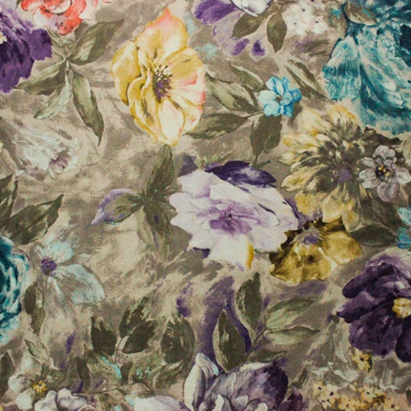 Ткань велюр Фиона Flower Violet