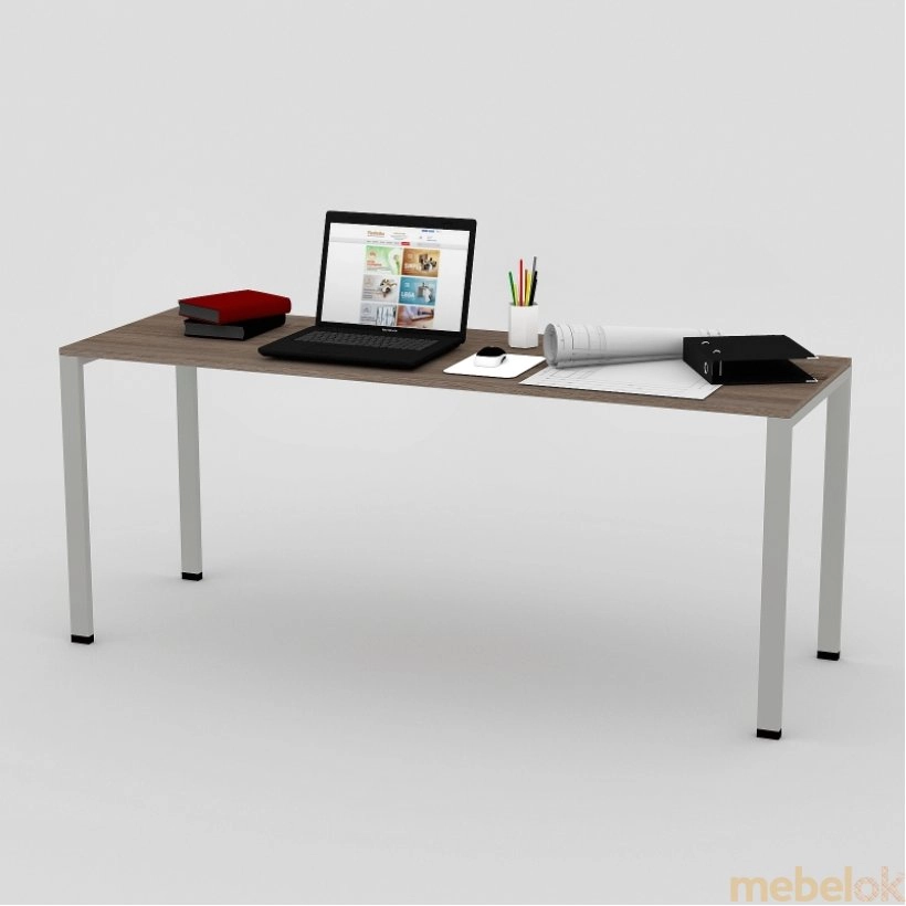 стіл з виглядом в обстановці (Офісний стіл МП-16, RAL 7035, 170x60x75 см)