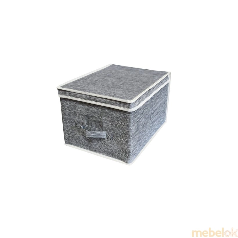 Короб для зберігання складаний з кришкою сірий 30x40x25