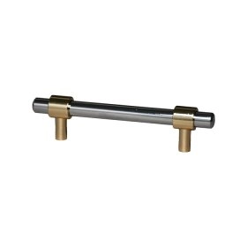 Мебельная ручка-рейлинг 96 мм хром-золото (S-3411-96 CH-OT)