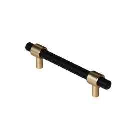 Мебельная ручка-рейлинг 96 мм матовый черный-матовое золото (S-3411-96 MBN-MGN)