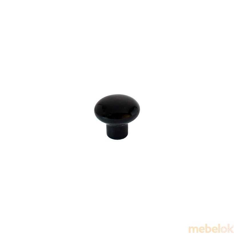 Меблева ручка-кнопка чорна порцеляна (KF-104 BL)