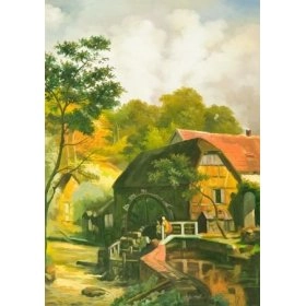 Картина Мельница - рисунок реализма 35x50