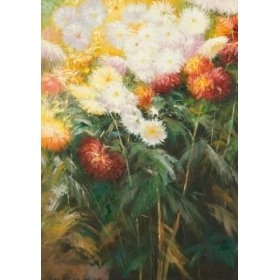 Картина Хризантемы - законченный этюд 65x90