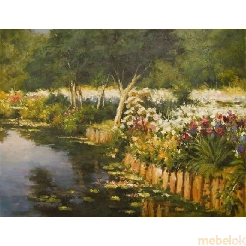 Картина Пейзаж заросли с цветами - картина маслом 60x80