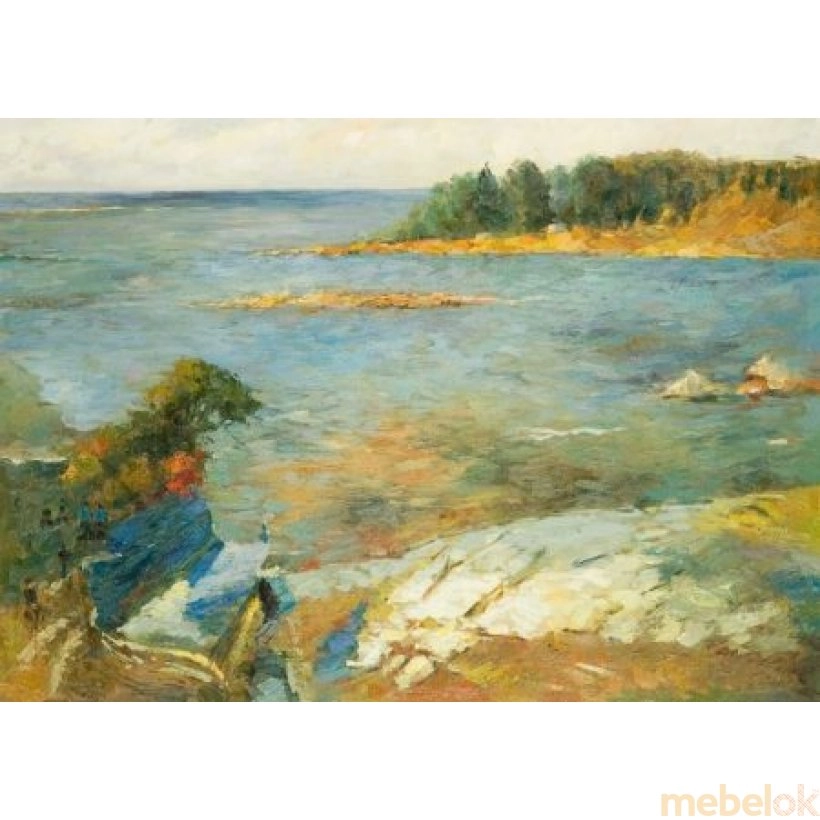Картина Рисунок на холсте - Пейзаж берег моря 65x90