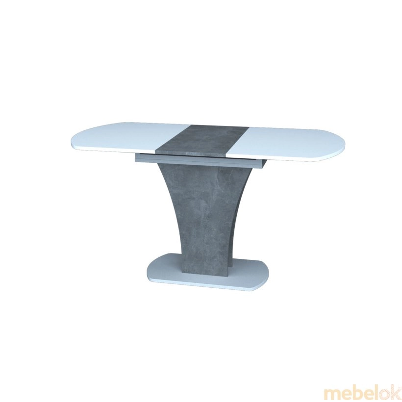 стіл з виглядом в обстановці (Стіл обідній Intarsio Sheridan 110-145x60 Біла Аляска/Індастріал)