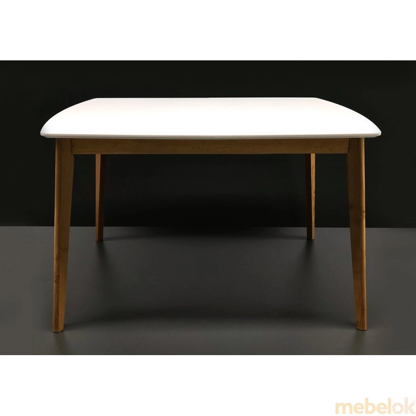 стол с видом в обстановке (Стол Intarsio Exen 120х80 Белый)