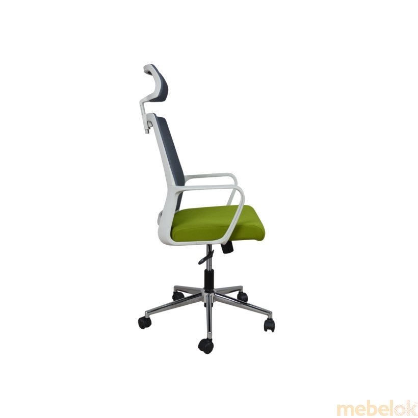 Крісло поворотне WIND сірий/зелене/білий каркас від фабрики Signal (Сигнал)