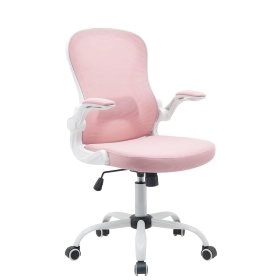 Крісло поворотне CANDY рожевий/білий каркас