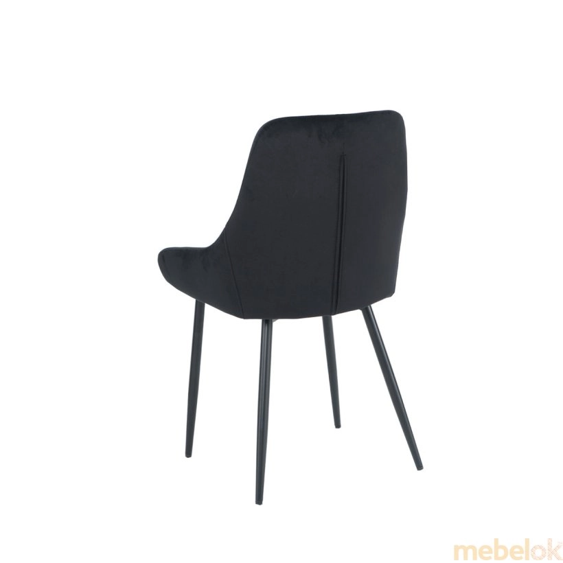 стілець з виглядом в обстановці (Стілець HUGO чорний каркас/чорний)