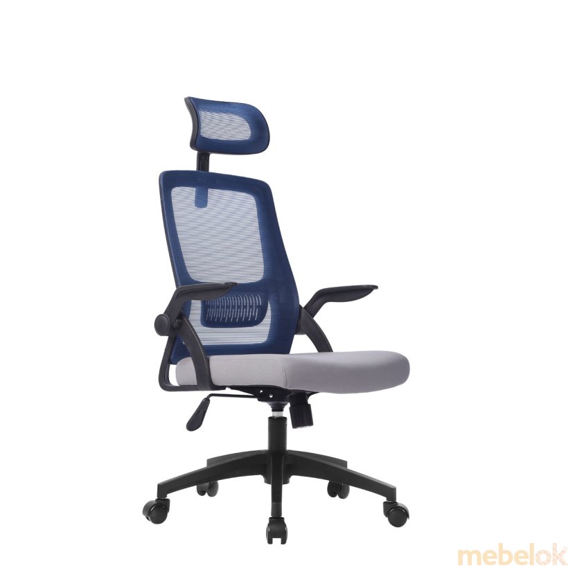 Кресло поворотное CLAUS синий/серый/черный каркас