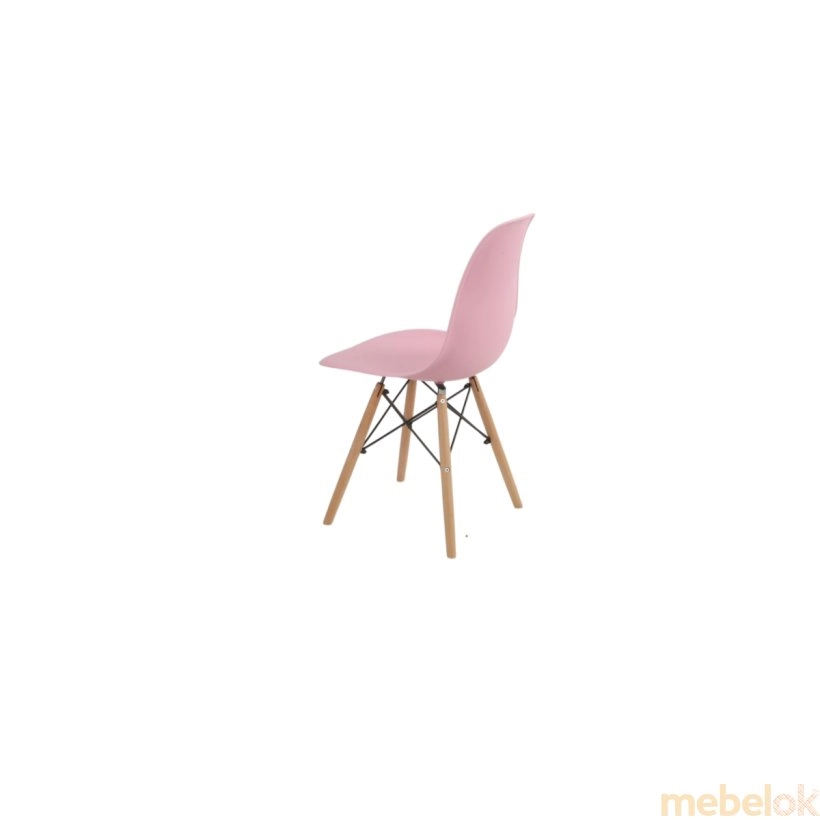 стілець з виглядом в обстановці (Стілець ELIOT бук каркас/рожевий)