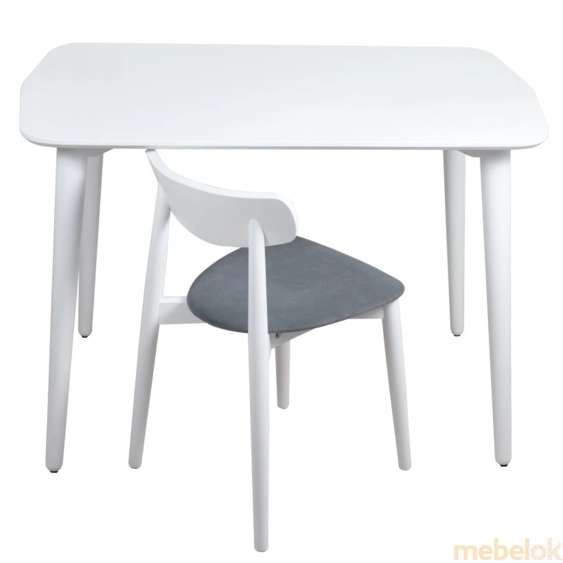стол с видом в обстановке (Стол Dan 75x110 белый)