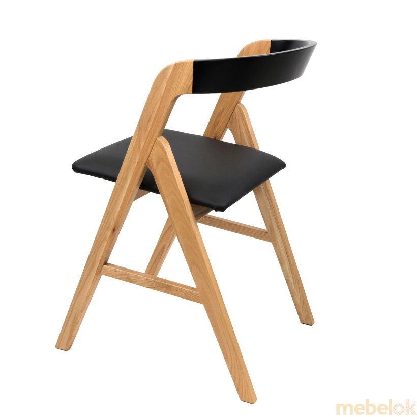 стілець з виглядом в обстановці (Стул Sova натуральный + черный)