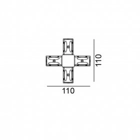 Соединитель Х-образный накладной электрический IN LINE CORNER X черный
