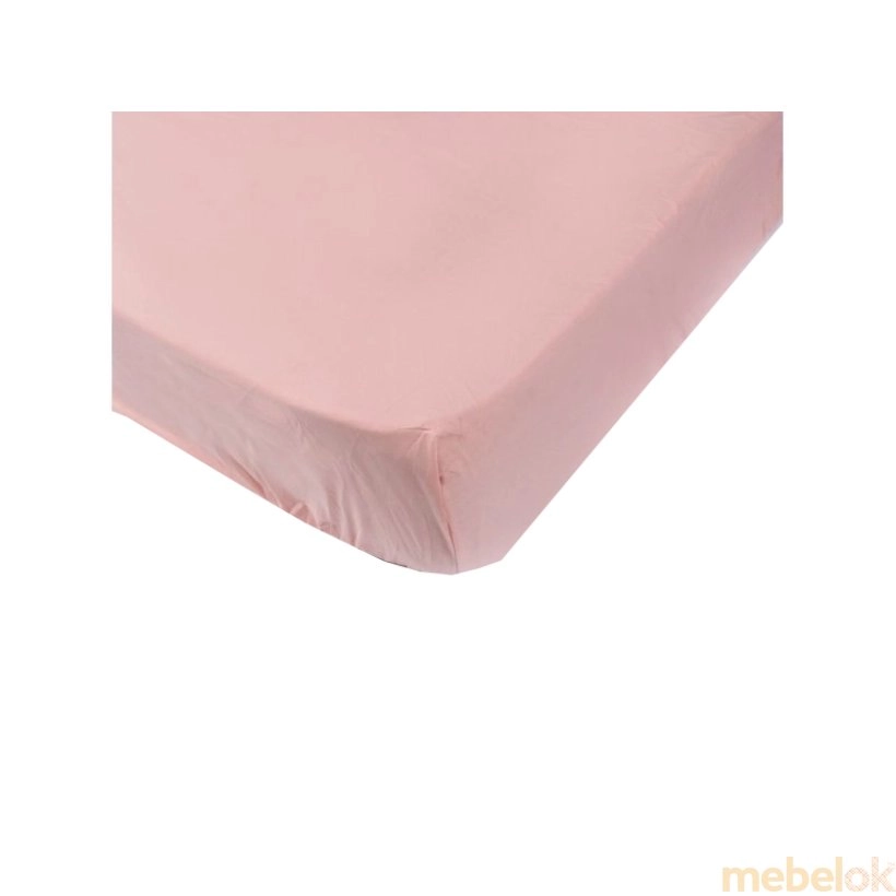 Простынь на резинке 140х200 ранфорс розовая