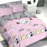 Комплект постельного белья Lovely kitten pink бязь подростковый