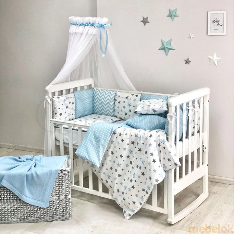 Комплект белья Baby Design Stars голубой от фабрики Маленькая Соня