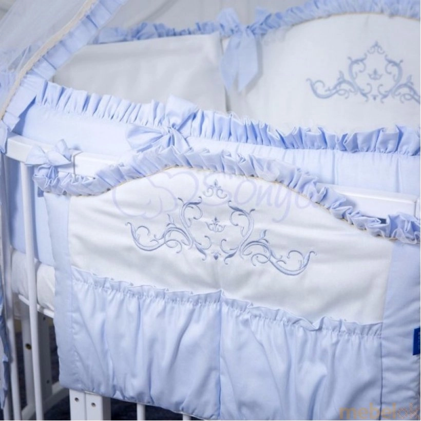 гарнитур постельного белья с видом в обстановке (Спальный комплект Mon Amie голубой)