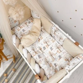 Комплект для детской кроватки Happy night Лесные звери акварель