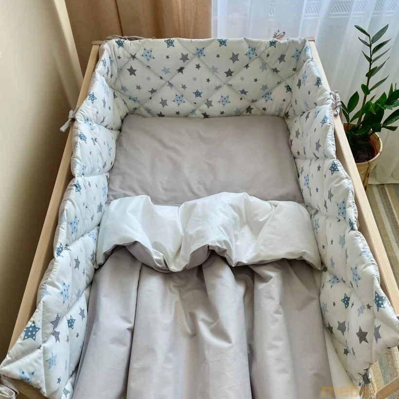 Комплект для ліжечка Baby Dream Stars блакитний від фабрики Маленькая Соня