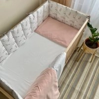 Комплект для кроватки Baby Dream Веточки котики пудра