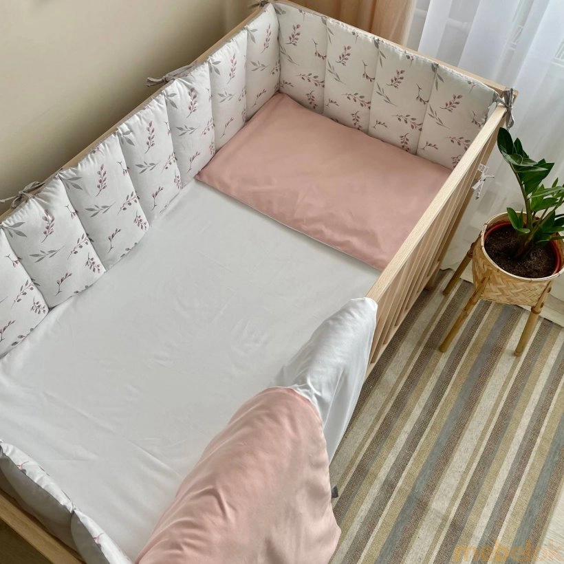 Комплект для кроватки Baby Dream Веточки котики пудра