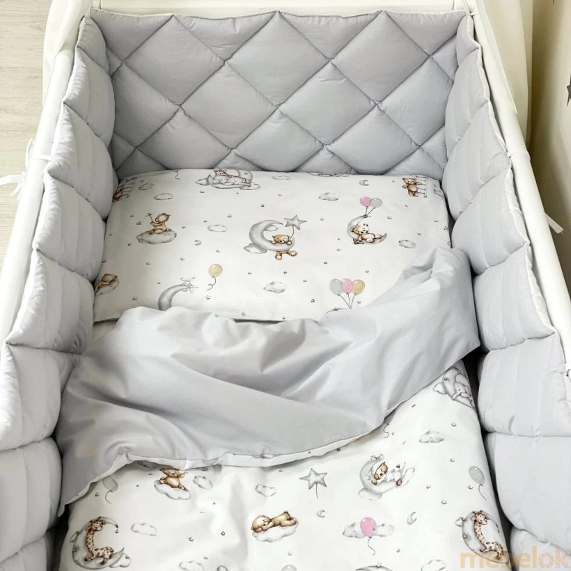 Комплект для кроватки Baby Mix Тедди серый