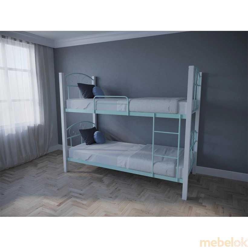 ліжко з виглядом в обстановці (Ліжко Лара Люкс Вуд 2-x ярусная 90х200)
