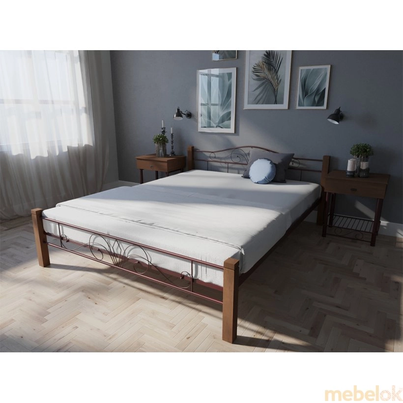 ліжко з виглядом в обстановці (Ліжко Лара Люкс Вуд 160х200)