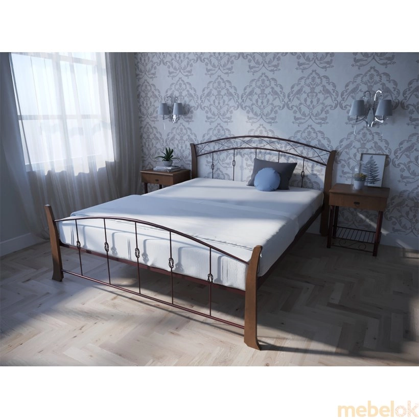 ліжко з виглядом в обстановці (Кровать Летиция Вуд 120х200)