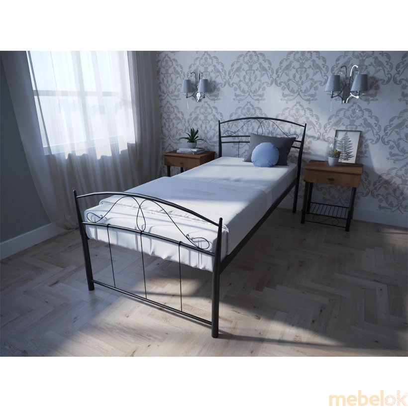 кровать с видом в обстановке (Кровать Селена 80х190)