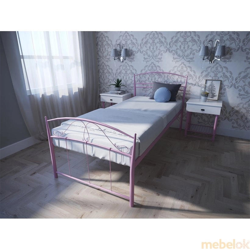 кровать с видом в обстановке (Кровать Селена 90х200)