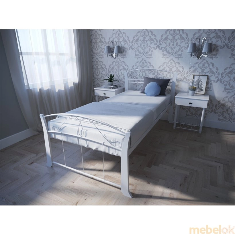 ліжко з виглядом в обстановці (Кровать Селена Вуд 80х190)