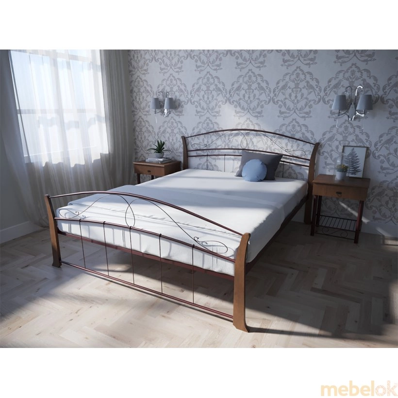 ліжко з виглядом в обстановці (Кровать Селена Вуд 140х190)