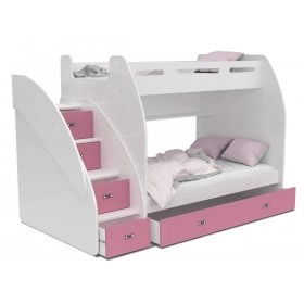Ліжко двухъярусная Zuzia білий - pозовый