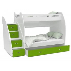 Кровать двухъярусная Zuzia белый - зеленый