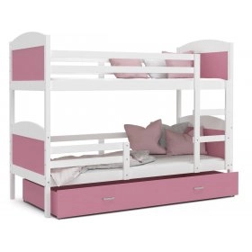 Ліжко двухъярусная Mateusz 80x160 білий - pозовый