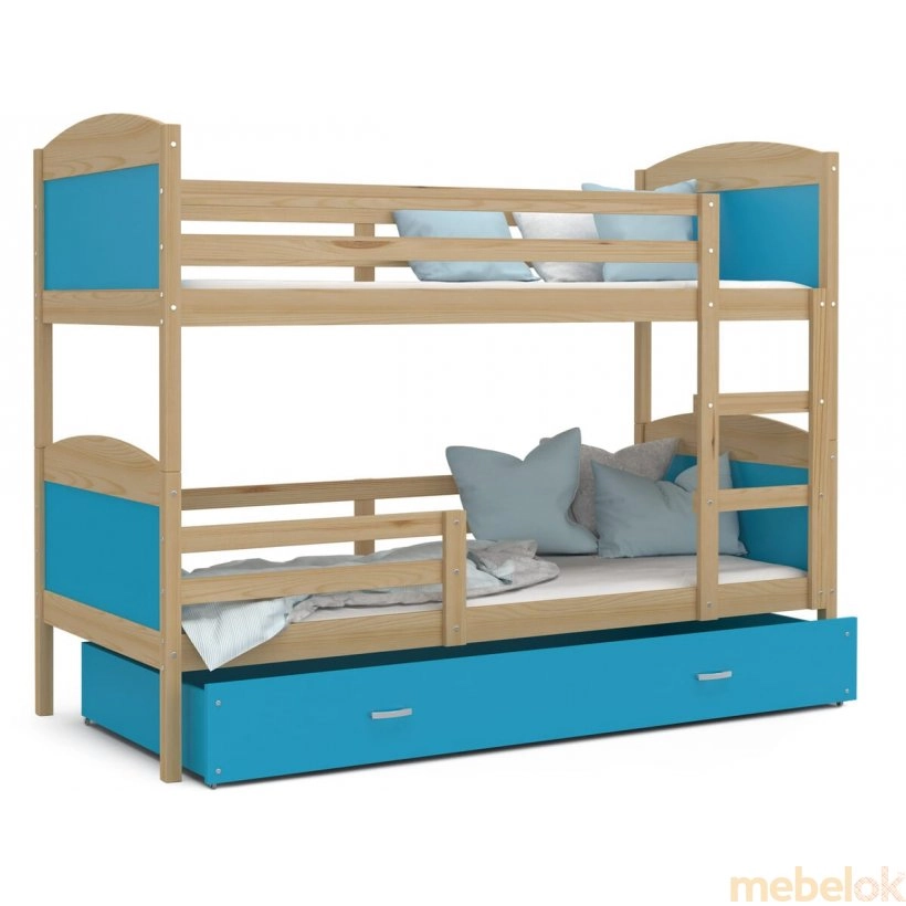 Кровать двухъярусная Mateusz 80x160 сосна - синий