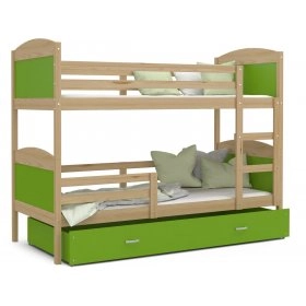 Кровать двухъярусная Mateusz 80x190 сосна - зеленый