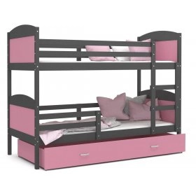 Ліжко двухъярусная Mateusz 90x200 сірий - pозовый