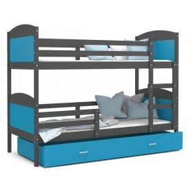 Кровать двухъярусная Mateusz 90x200 серый - синий
