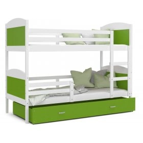 Кровать двухъярусная Mateusz 90x200 белый - зеленый